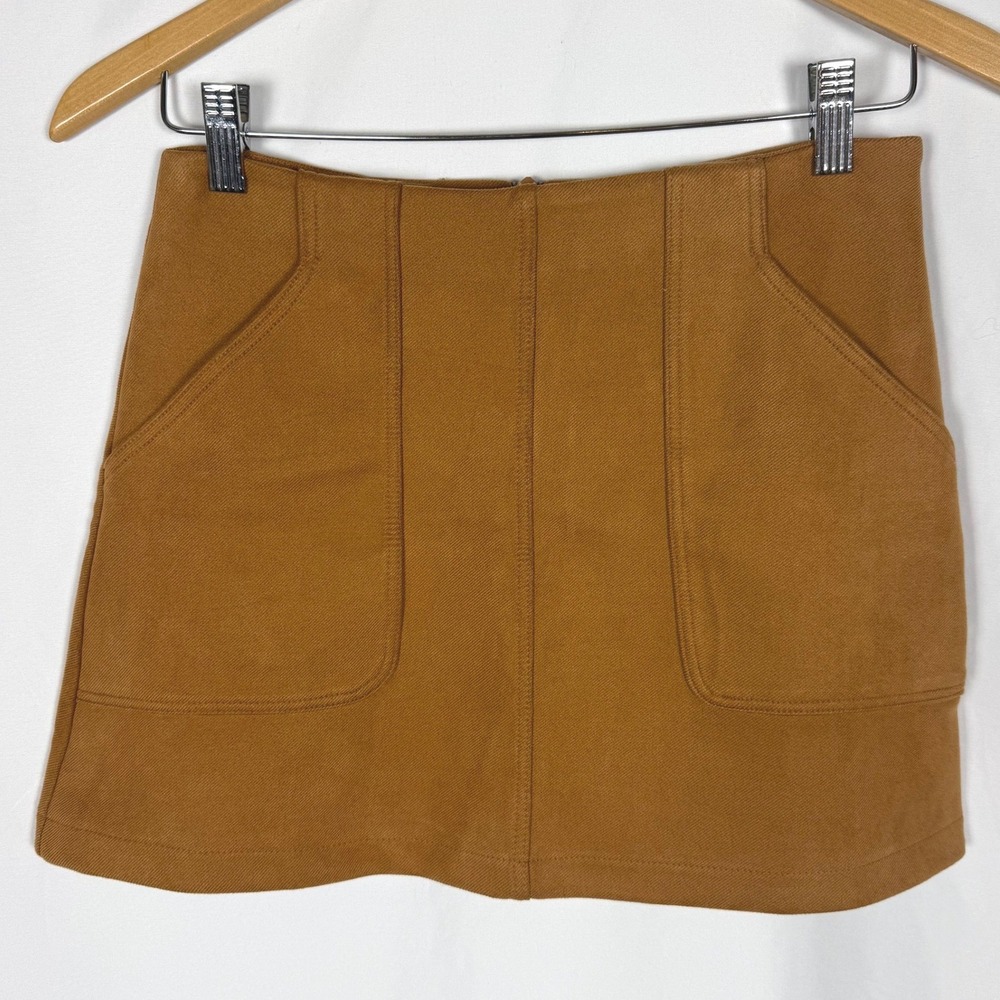 Zara Camel Faux Suede Mini Skirt Size Small Indie Sleaze Academia EUC